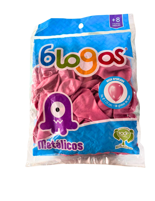 Bolsa de Globos Blogos No.9 Rosa Metalico