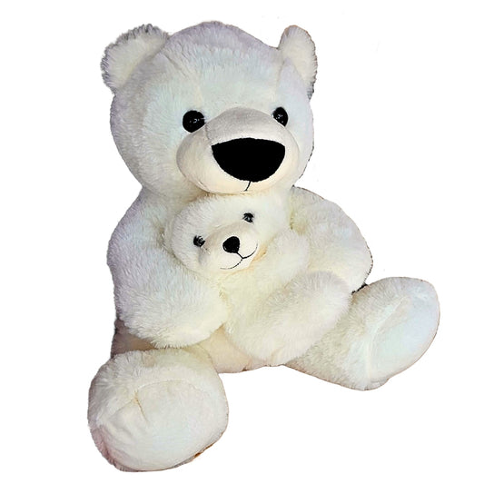 Peluche Oso Polar con bebé 30cm