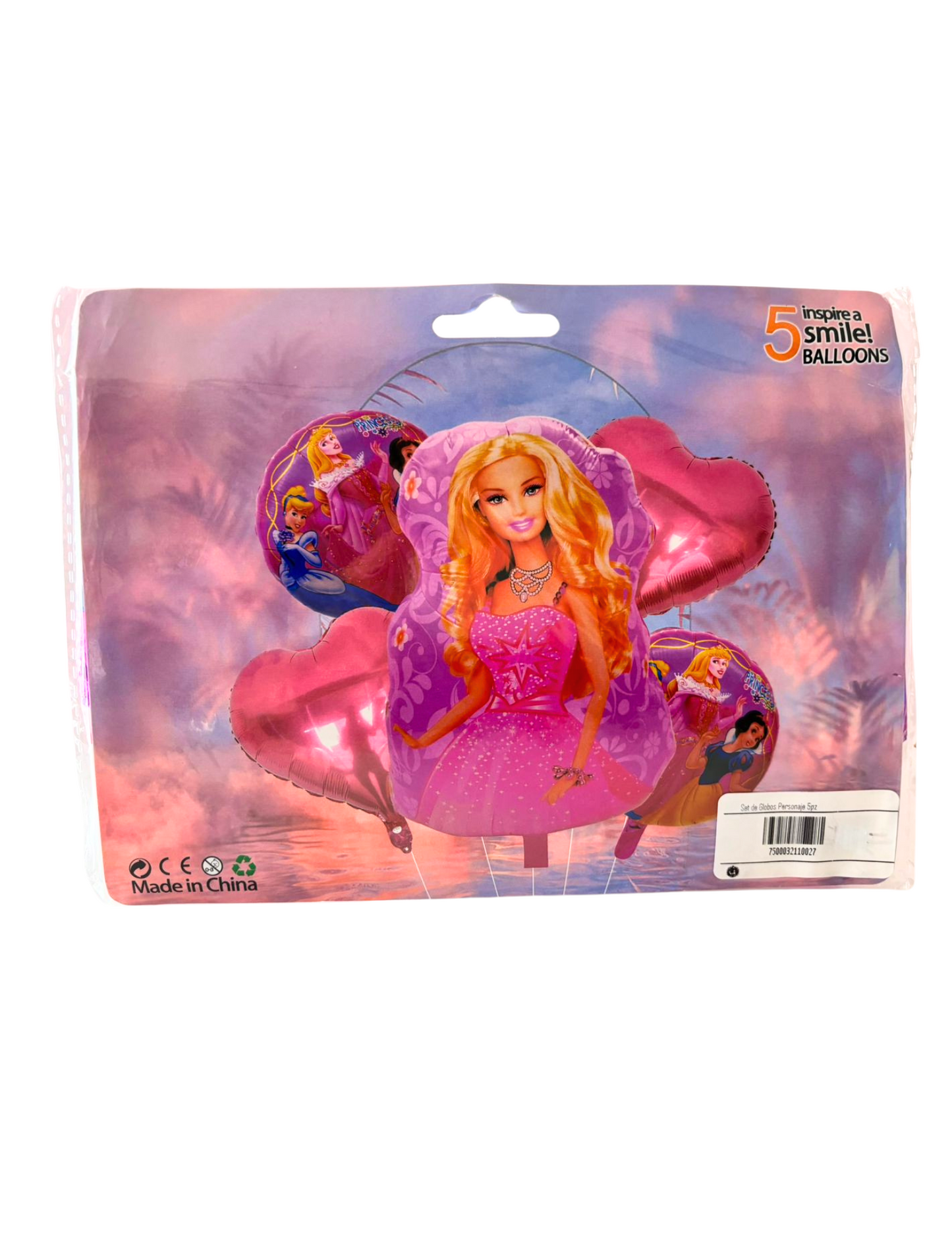 Set de Globos Metalicos 5pz Barbie