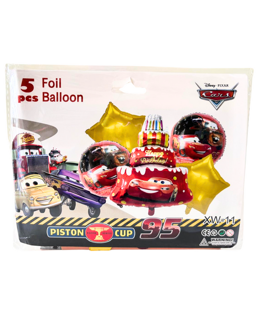 Set de Globos Metalicos 5pz Cars