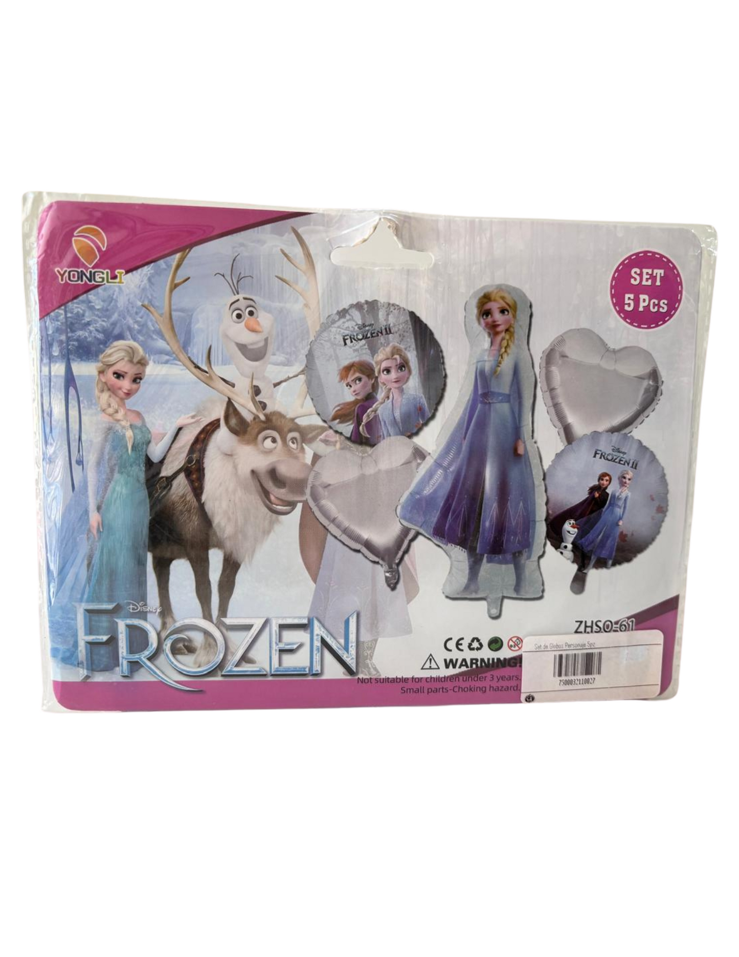 Set de Globos Metalicos 5pz Frozen