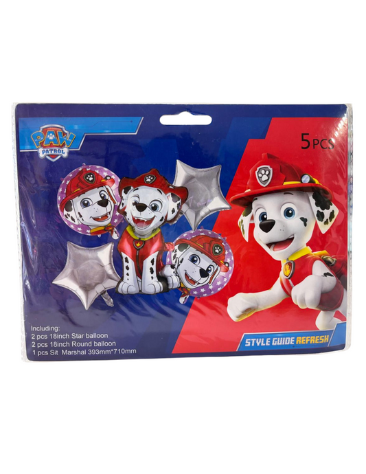 Set de Globos Metalicos 5pz Marshall Paw Patrol