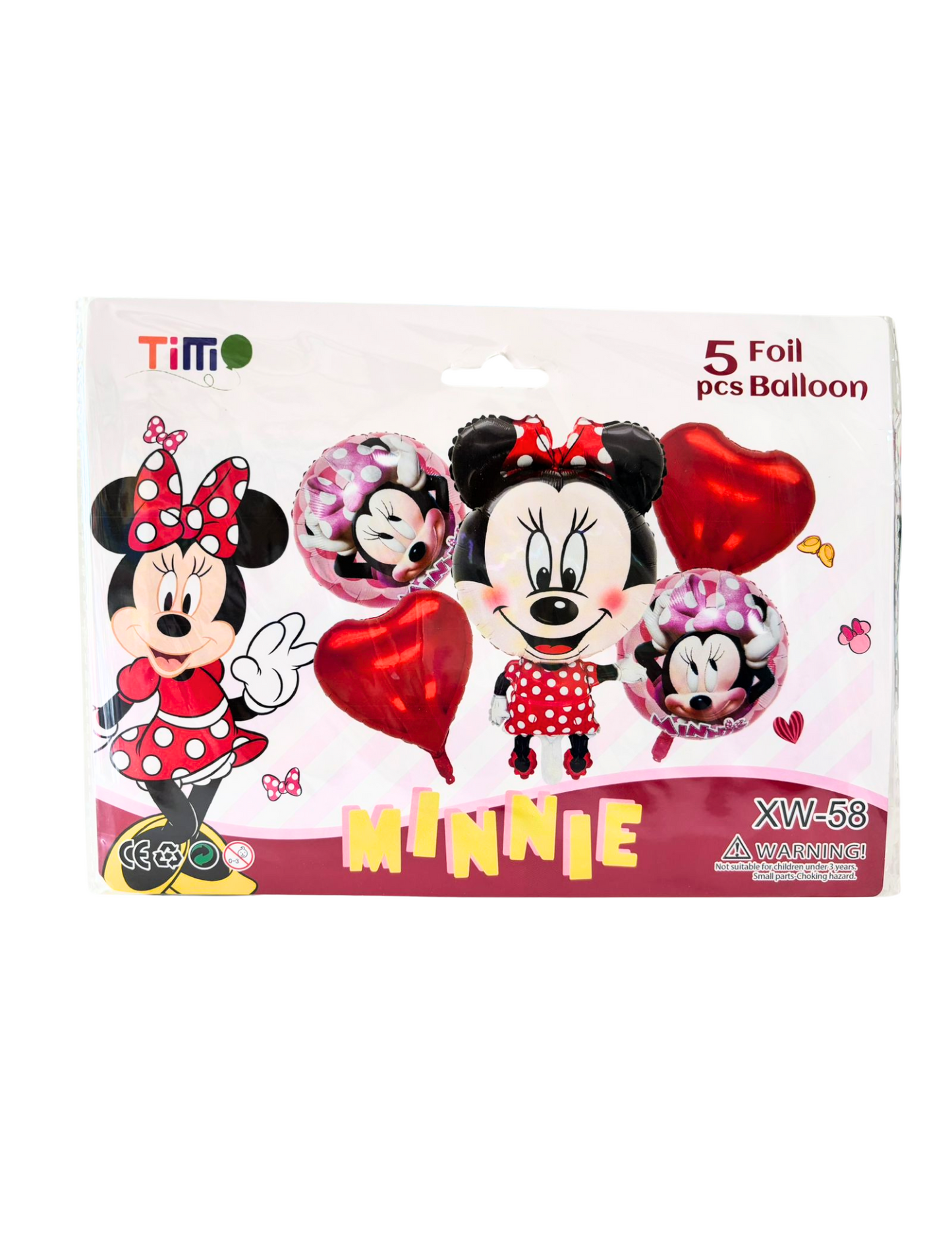 Set de Globos Metalicos 5pz Minnie