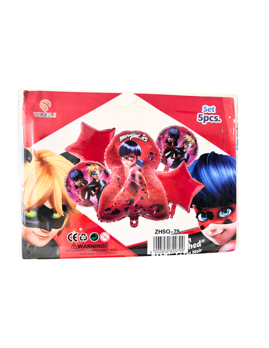 Set de Globos Metalicos 5pz Miraculous