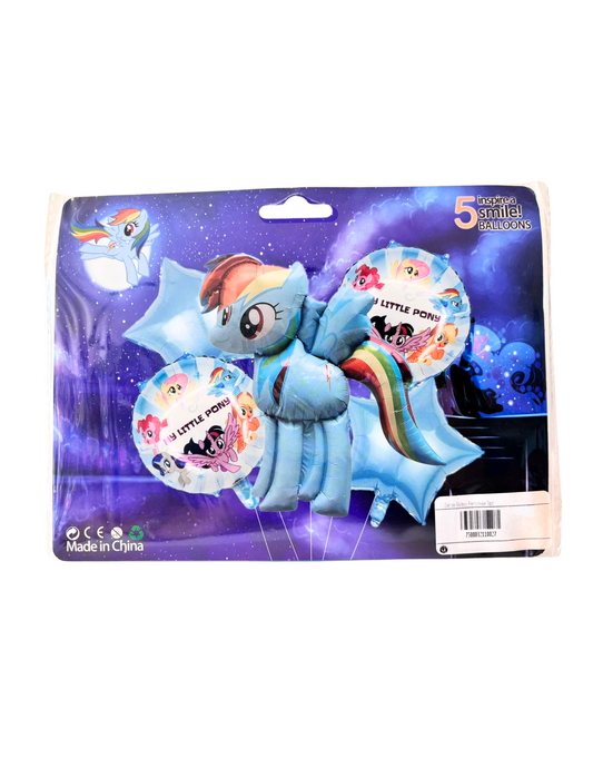 Set de Globos Metalicos 5pz My Little Pony Azul