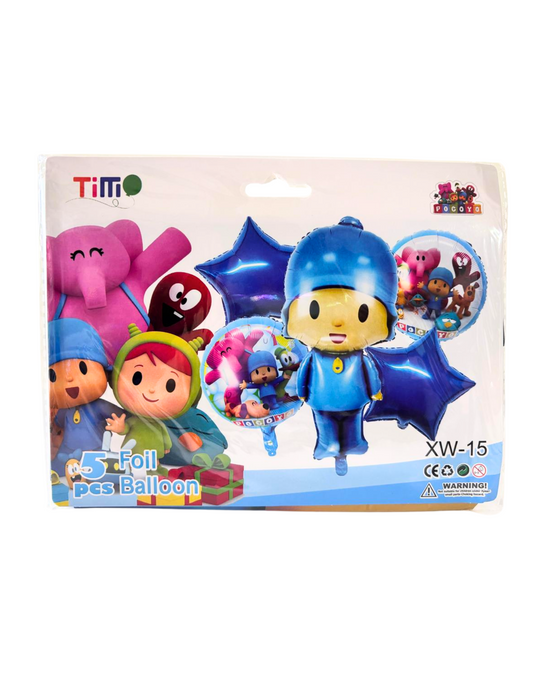 Set de Globos Metalicos 5pz Pocoyo