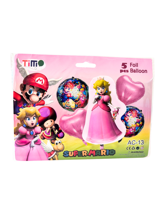 Set de Globos Metalicos 5pz Princesa Peach