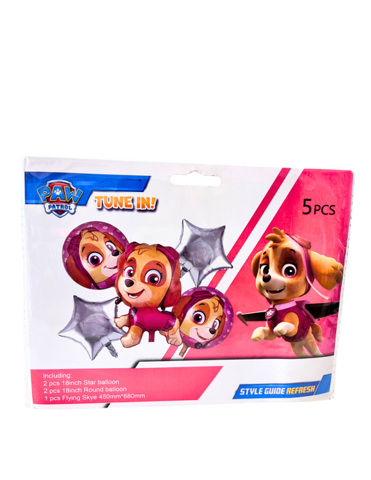 Set de Globos Metalicos 5pz Skye Paw Patrol